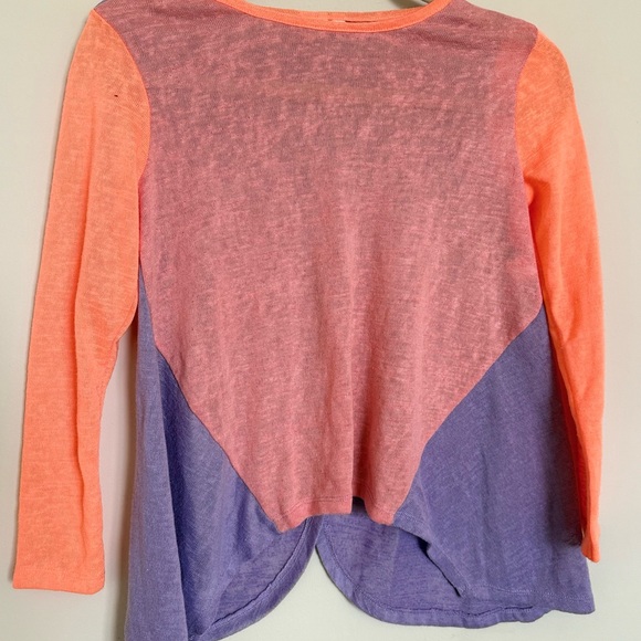 RUUM Girls Size 10 Layered Long Sleeve Top Coral Purple - Picture 3 of 9
